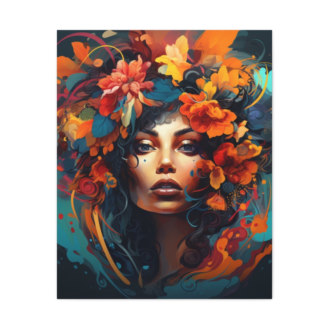 Woman Jinx Design Canvas Vertical Wall Art Various Sizes Etsy