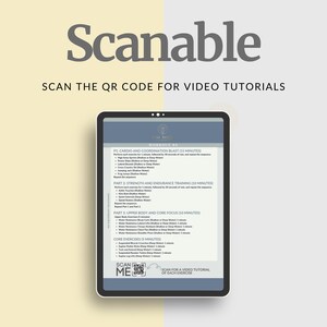 Peut inclure: Une routine d'entra&icirc;nement avec un code QR &agrave; scanner pour des tutoriels vid&eacute;o. La routine comprend des exercices de cardio, de force, d'endurance et de renforcement du tronc. Les exercices sont list&eacute;s avec des instructions pour chaque exercice.