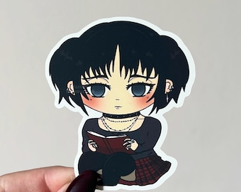 Pegatina de vinilo del anime 'Gothkasa' de Mikasa, una linda chica gótica chibi