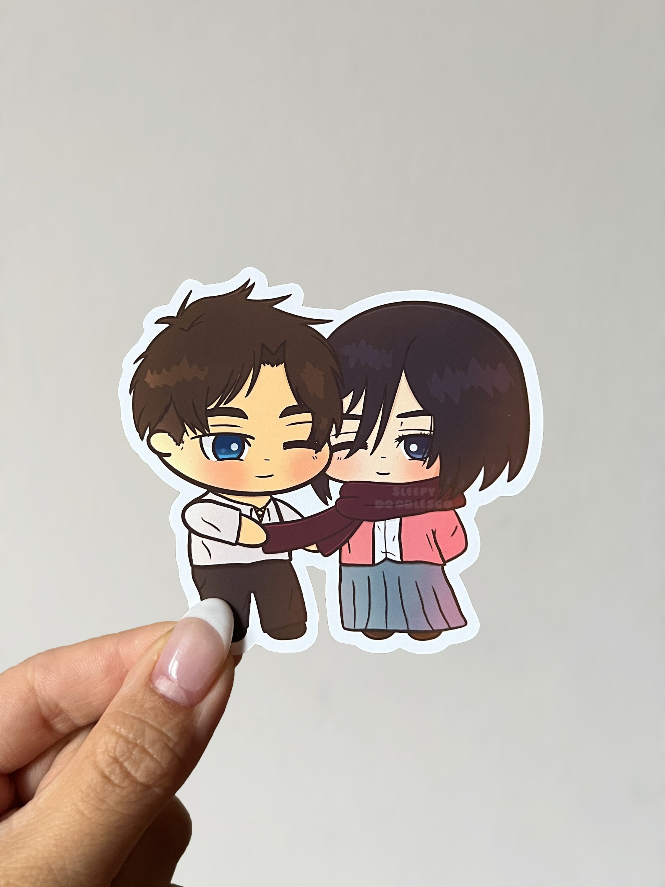 Mikasa Feeding Eren Bread Cabin Eren Mikasa Anime Vinyl Sticker