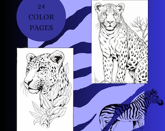 Wild Animal color sheets, Adult Coloring, Animal Color Pages, PDF, Digital Download, Coloring Sheets, Coloring Pages, Printable Coloring
