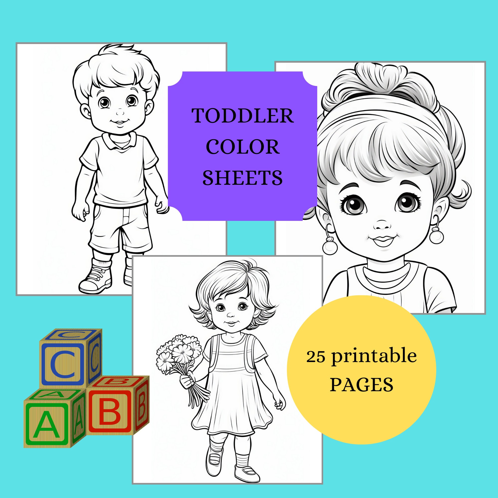 Toddler Color Pages, Coloring Pages for Kids, Colors, Party Coloring ...