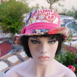 Bob hat, women&#39;s hat, bell hat, summer hat, multicolored pink bob hat, elegant and casual Amélia 7