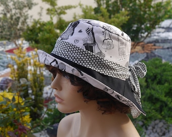 Chapeau très chic fond gris et rebord noir Tara 1