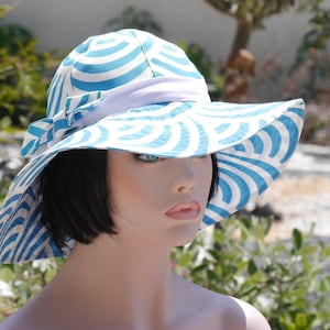 Very elegant blue and white hat Bella 2