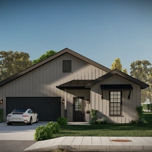 モダンファームハウス 3 ベッドルーム スモールホームプラン