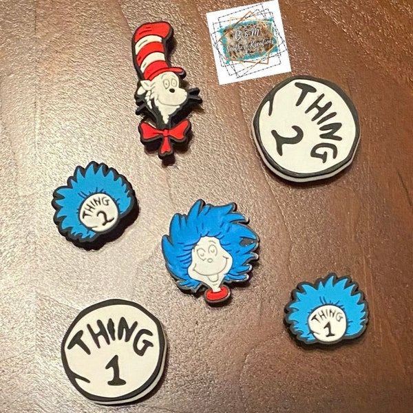 Cat In The Hat Croc Charms| Croc Charms| Thing 1 and Thing 2