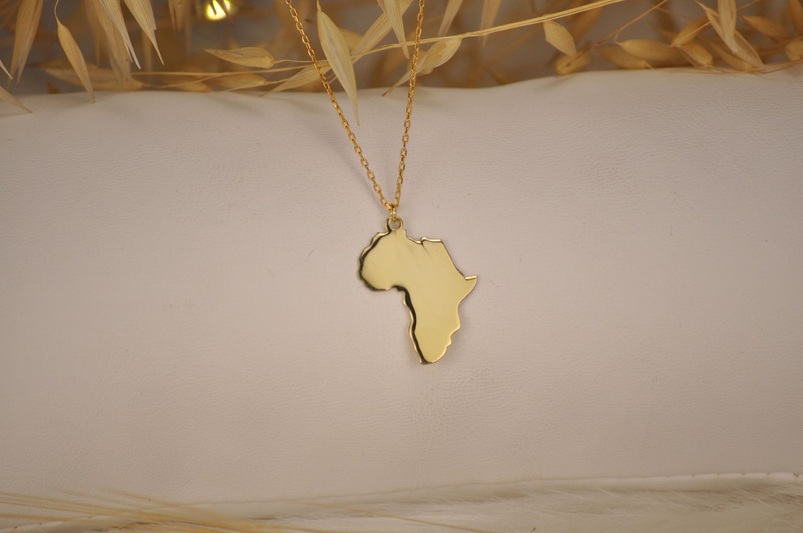 14K Gold Africa Necklace - Image 1