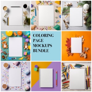 40 Coloring Page Mockups  Frame Mock up Bundle Mock Up Photograph Styled Stock PNG Template Original Backgrounds Mockup for Activity Sheet