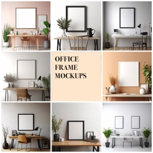 20 Office MockUps Frame Mock up Bundle modern Mock Up Photograph Styled Stock Photo Template Frame Art print Mockup PNG Digital Download