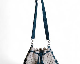 Handmade Crochet Crossbody Bag, Bucket Bag