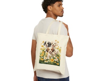 Daisy's Playfulness Tote Bag - Aesthetic Tote Bag , Artsy Tote Bag , Art Tote Bag , Aesthetic Tote , Floral Bag , Flower Tote Bag , Gift