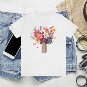 Pencil Fresh Floral Bouquet Unisex T Shirt , Nature Lover Shirt Men and Ladies Shirts, Garden Lover Shirt Learning Graphic Tees Perfect Gift