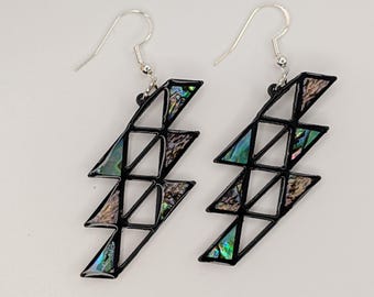 Native Earrings, Abalone "Stairway to Heaven" Design