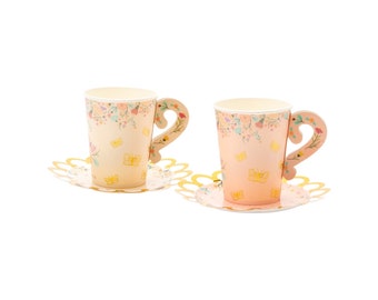 Tea Party Cups & Saucers Set