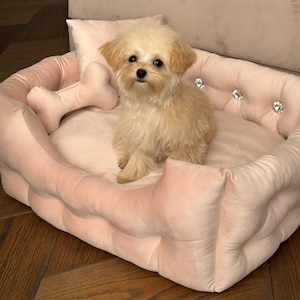 Designer dog bed made of quality washable velour