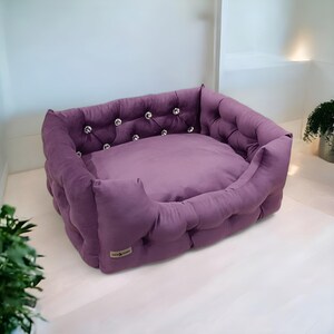 Luxury multicolored dog bed with crystals