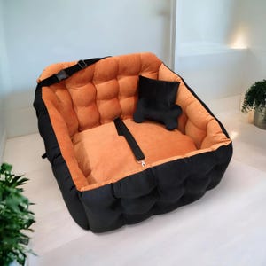 2-in-1 Dog Car Seat & Bed: Handmade Travel Booster