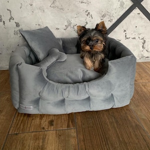 Pet bed, dog bed, designer dog bed, cozy pet bed, velour pet bed, small dog bed, luxury dog bed, large dog bed, dog sofa