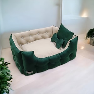 Luxury two-color pet bed, with crystals