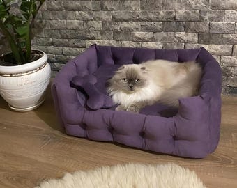 Handmade Velour Pet Sofa Bed: Modern Cozy Dog Bed