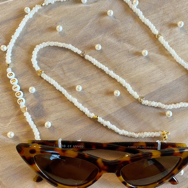 Personalized Beaded Sunglasses Chain || Beach Accessories || Sunglasses Accessories || Vacation Essentials || Sunglasses Lanyard ||