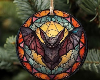 Halloween Bat Ornament, Gothic Christmas Ornament, Gothic Bat Halloween Ceramic Ornament, Horror Halloween Ornament, Spooky Season Gift