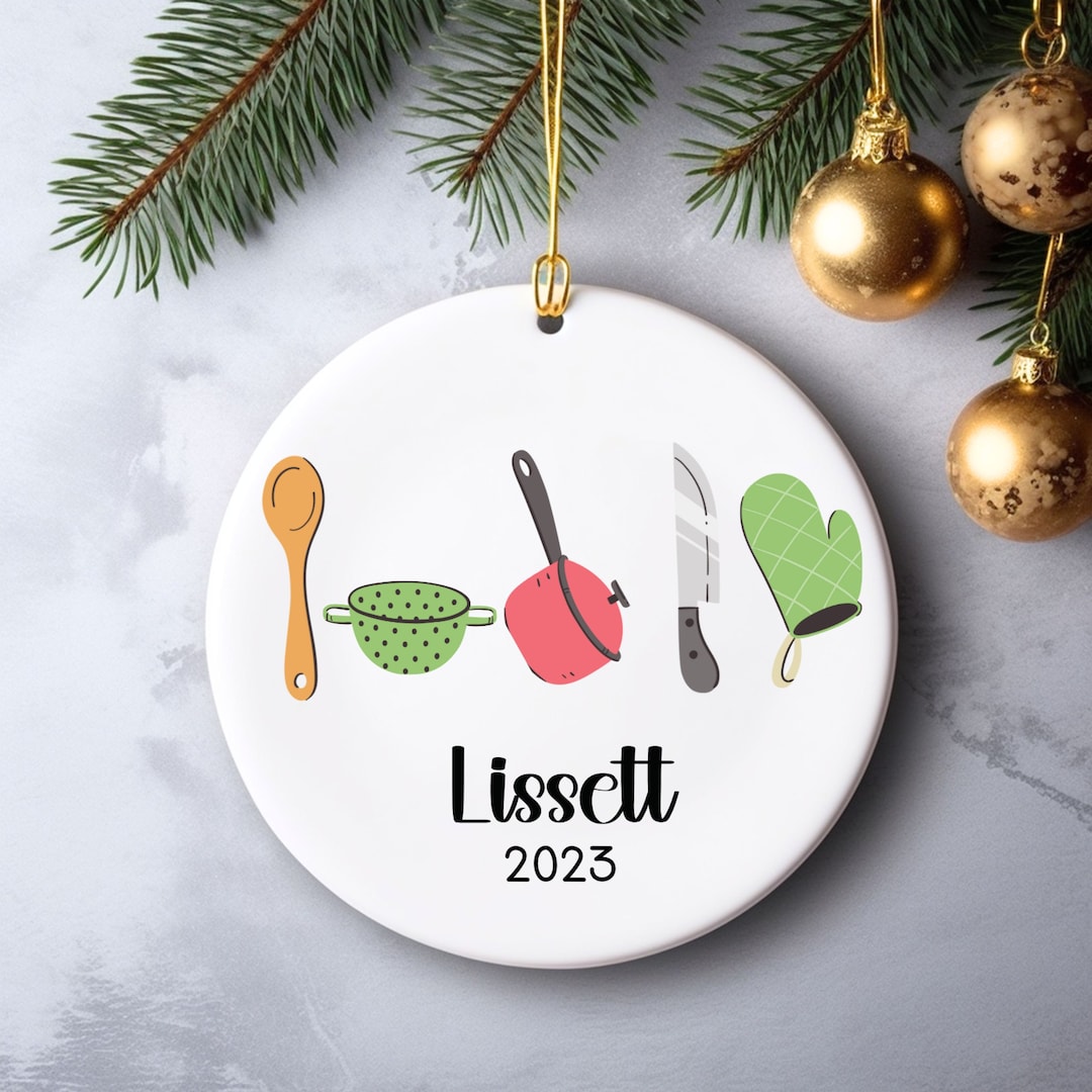 Personalized Ornament for Chefs, Custom Bakers Christmas Ornament, Food
