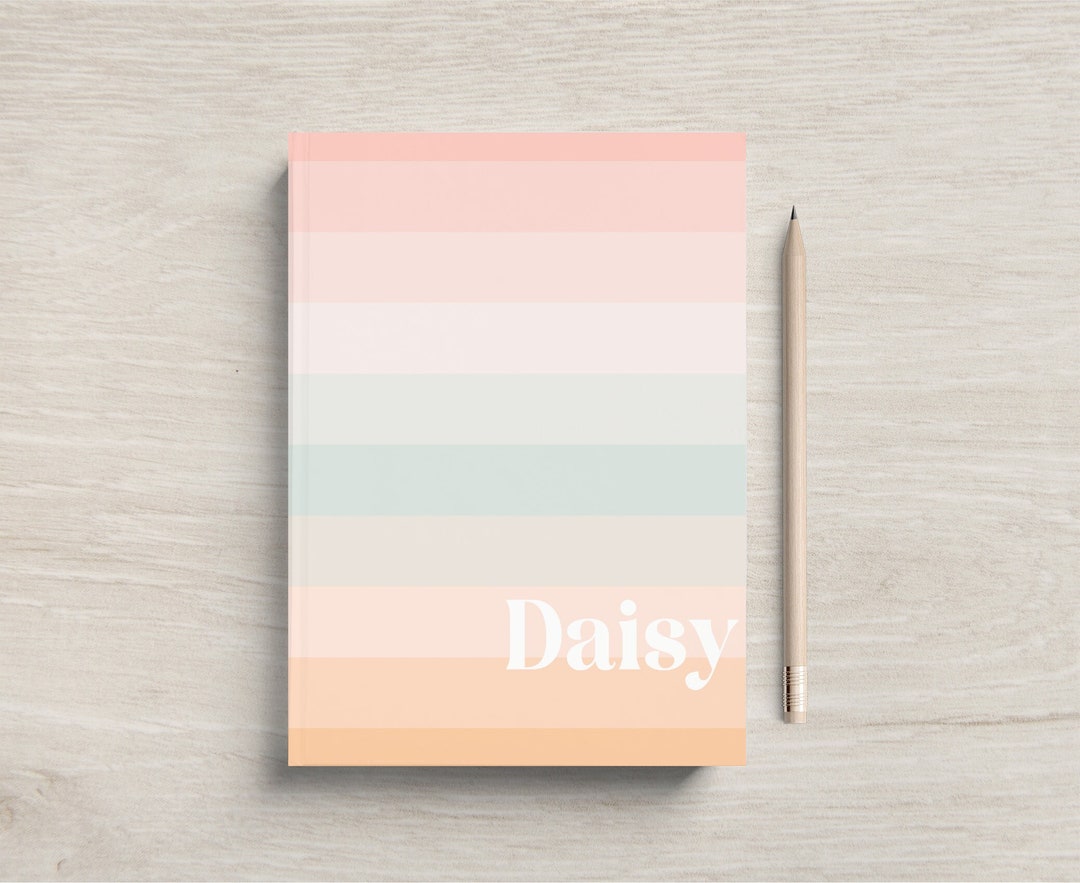Custom Name Journal for Kids Personalized Striped Notebook Sketchbook ...