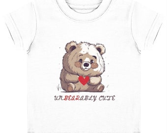 Baby Kurzarm T-Shirt - Jersey Material - Teddybär Design