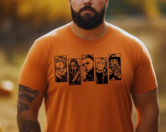 Maglietta del film horror Maglietta retrò di Halloween Regalo del film horror Felpa spettrale Regalo del film spaventoso Camicia da fan horror per l'abito della festa di Halloween