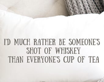 Whiskey Lover Lumbar Pillow, Funny Bourbon Quote Pillow, Gift for Whiskey Drinker, Spun Polyester Pillow, Shot of Whiskey Decoration,