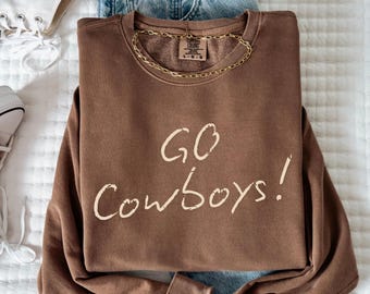 Football Crewneck Sweatshirt, Go Cowboys Western Liebhaber, Herbst Spieltag Bekleidung, Wyoming Sweatshirt, Cowboys Sweatshirt, Rodeo Pullover