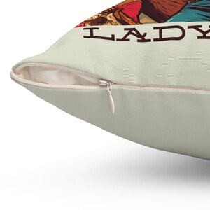 Western Cowgirl Spun Polyester Square Pillow, Queen of Hearts Design, Western Decor, Cowgirl Gift, Country Home Decor, Southwest Pillow image 3