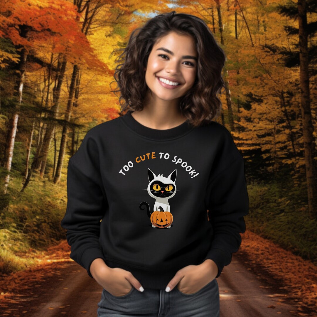 Cat Sweatshirt Halloween Jumper a Gift for Mum or Daughter Etsy