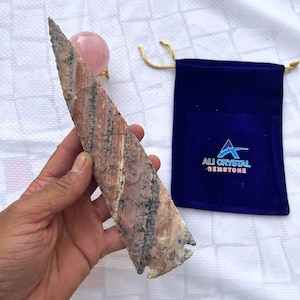 Crafted Agate Flint Arrowhead: 9-Inch Sharp Point With Hand Carved