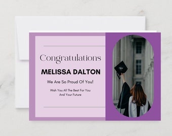 Personalised graduation card, card with mortar cap, card for student, graduation day