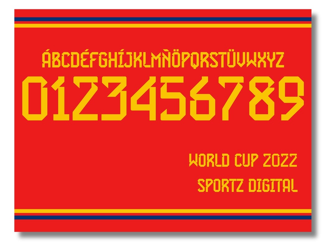 Font Vector Jersey Spain World Cup 2023/2024 Font SVG PDF Etsy