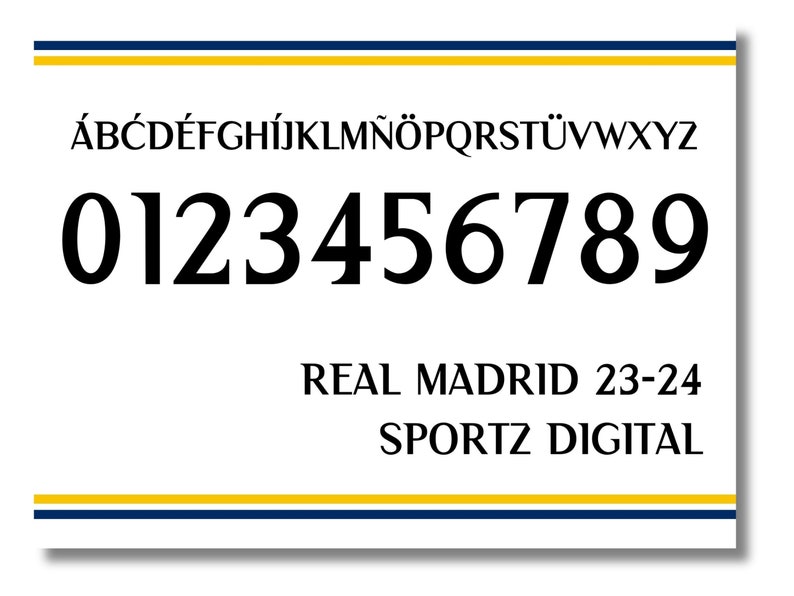 Font Vector Jersey Real Madrid 2023/2024 Font SVG, PDF, TTF / Cutting