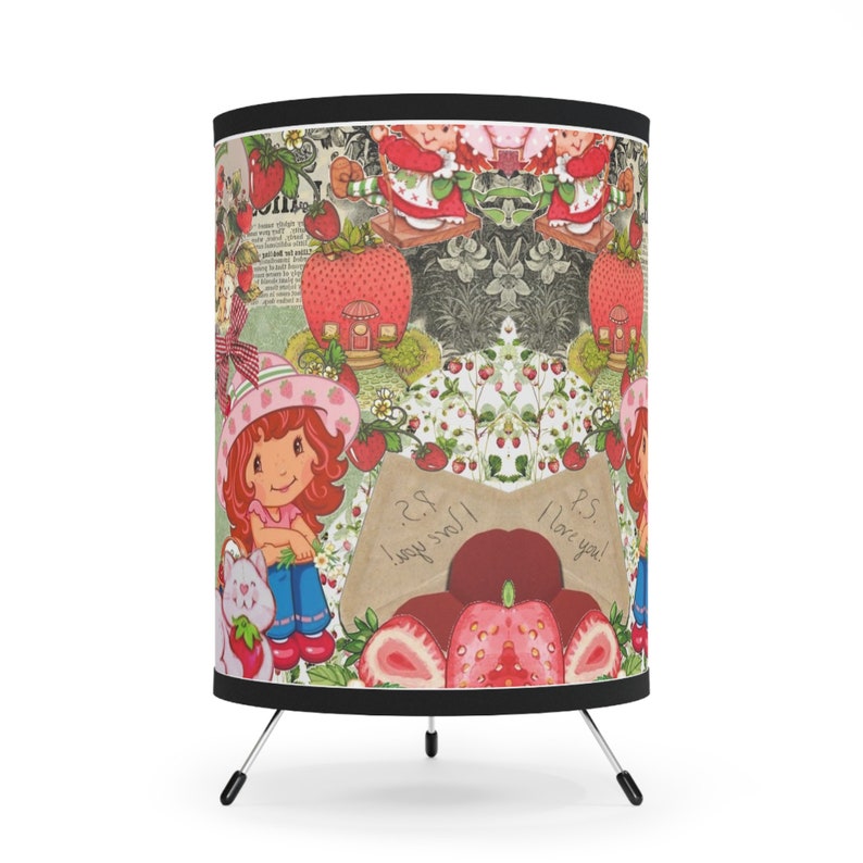 Strawberry Shortcake Lamp, Retro Cartoon Home Decor, Farmhouse Lighting
