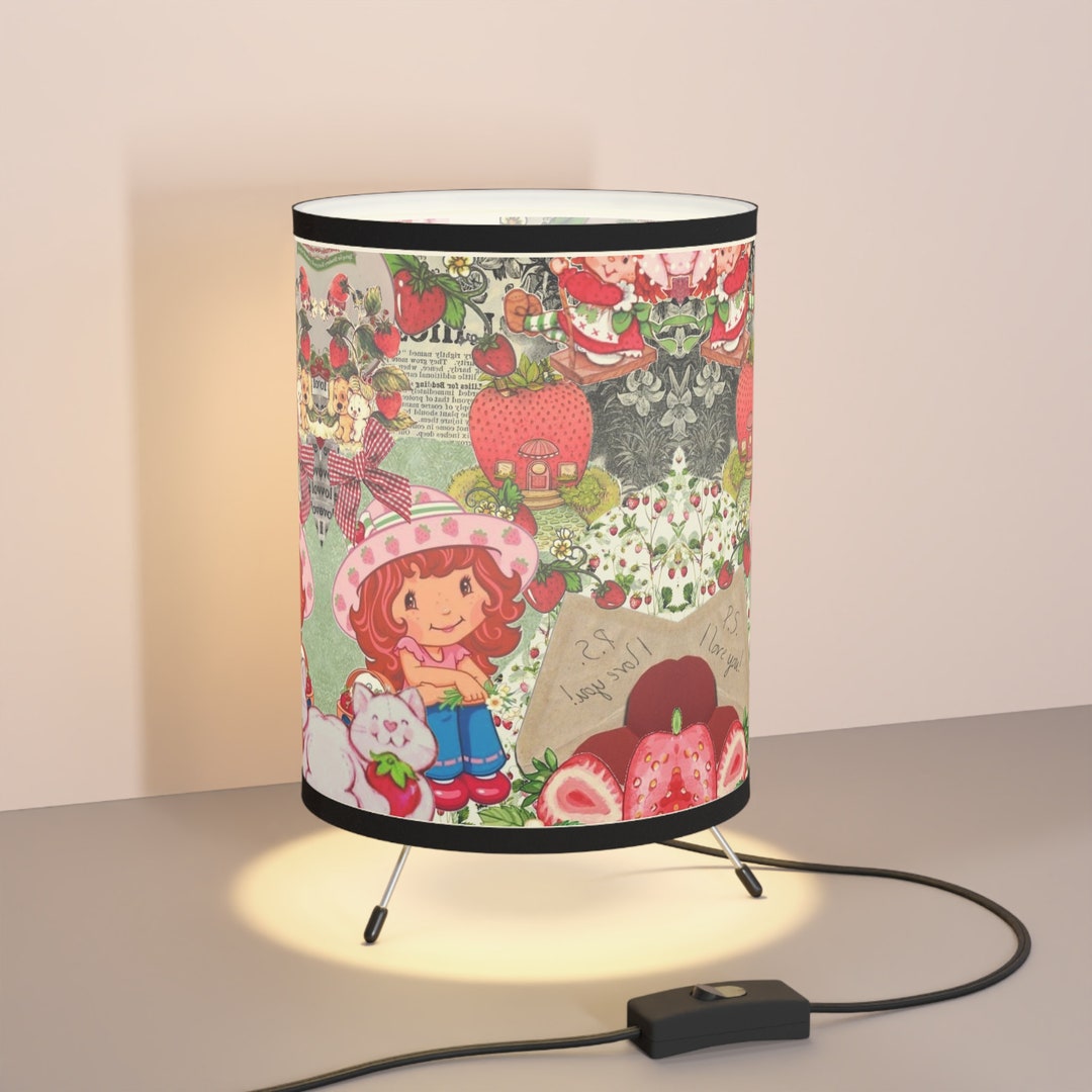Strawberry Shortcake Lamp, Retro Cartoon Home Decor, Farmhouse Lighting