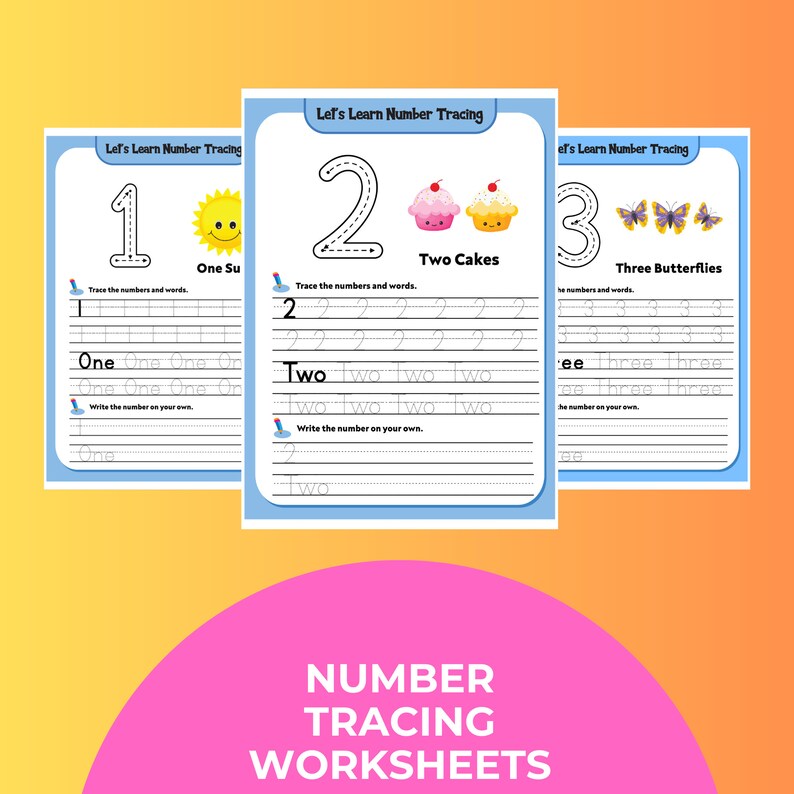 Printable Number Homeschool Worksheets or Kindergarten Colour Workbook ...