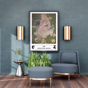 Cali City, Minimalistischer Kartendruck, Bürodruck, Modernes Kartenposter, Geschenk für die beste Freundin, Digitaler Download