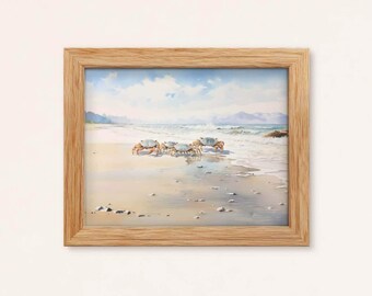 Watercolor Crab Print: Coastal Beach House Wall Art (Digital Download)