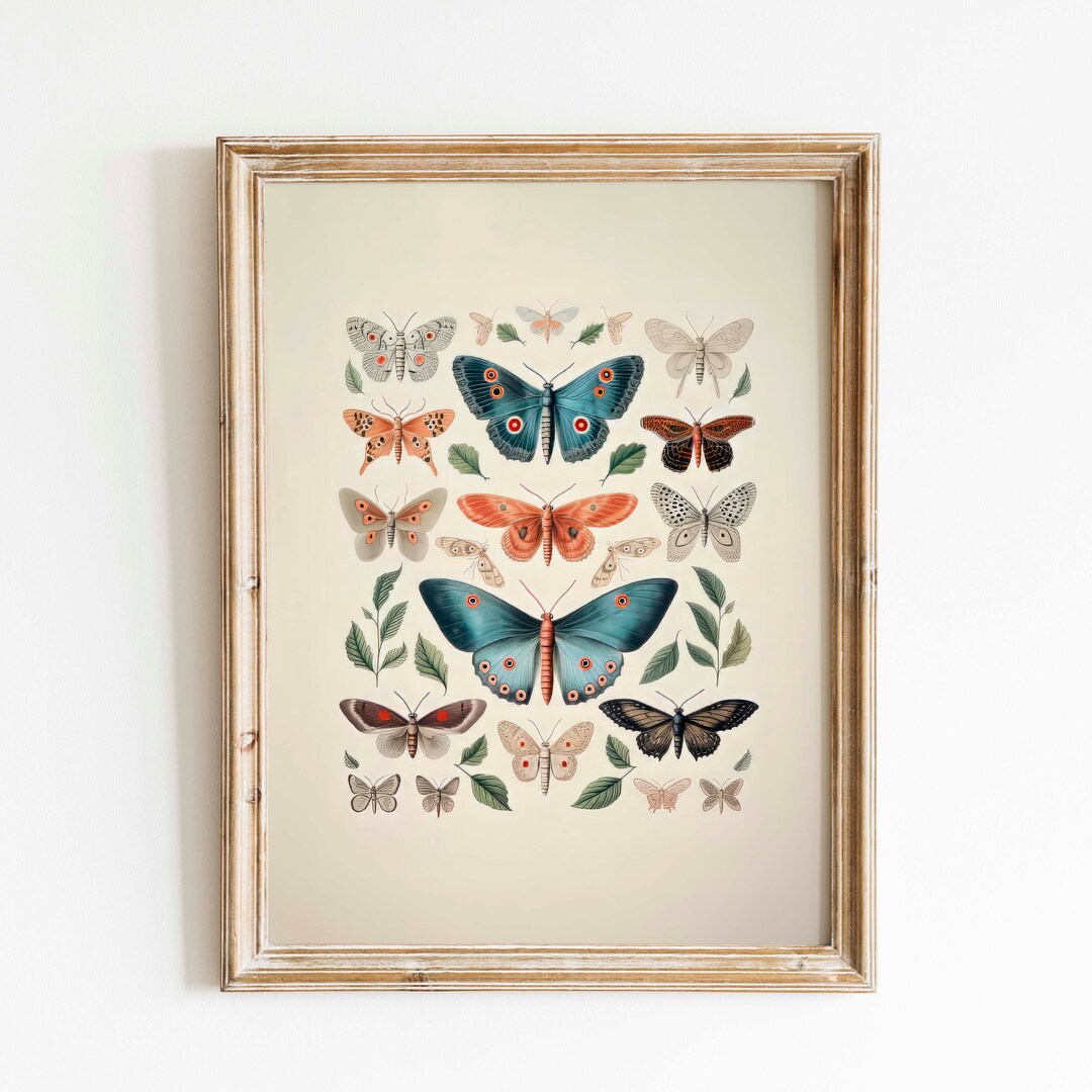 Vintage Butterfly Watercolor Print Antique Butterflies Wall - Etsy