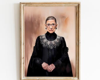 Ruth Bader Ginsburg Watercolor Portrait, Inspirational Justice Art Print, Gift For Lawyers & Feminists
