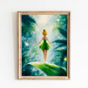Tinker Bell Watercolor Print: Dewy Leaf Fairy Art (Digital Download)