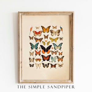 Step into a world of enchantment with this captivating vintage-inspired butterfly watercolor print. It pays homage to the delicate and diverse beauty of antique butterflies and moths, rendered in an array of vivid colors that evoke a sense of wonder.