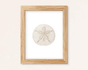 Sand Dollar Watercolor Print: Neutral Coastal Wall Art (Digital Download)