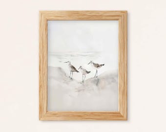 Aquarelprint strandloper: kust strandvogelkunst (digitale download)